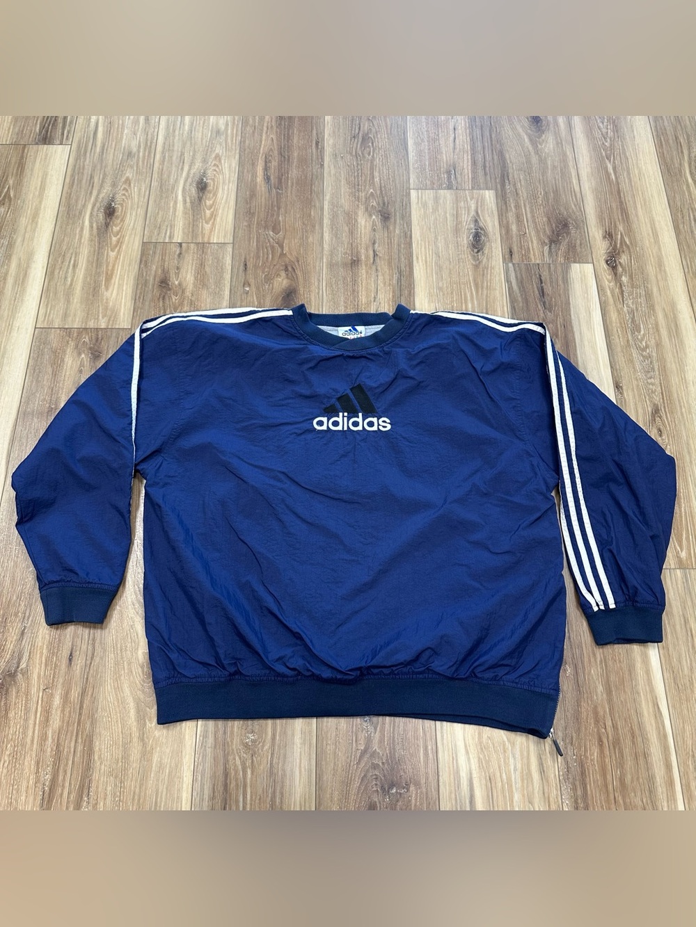 Vintage 90s Adidas Nylon Pullover Windbreaker Jacket, Navy, XXL